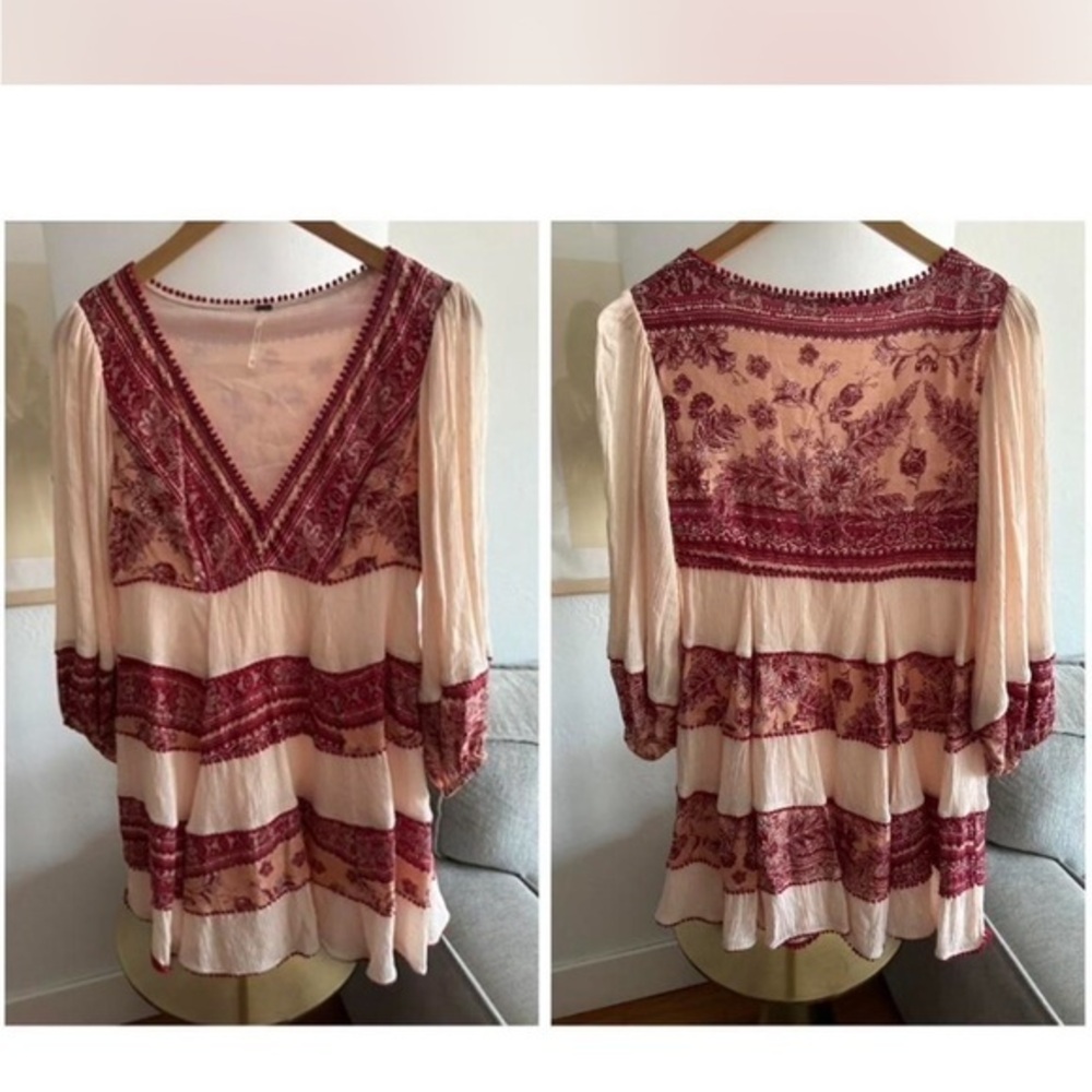 Free People Bohemian Western Flowy Mini Dress XS